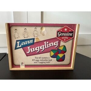 Hinkler Learn Juggling Kit 48 Page Instruction Book 3 Juggling Balls Wood Box‎